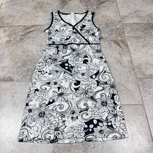 Talbots Wrap Dress Womens Size 4 Tropical Floral Midi Zip Back Island